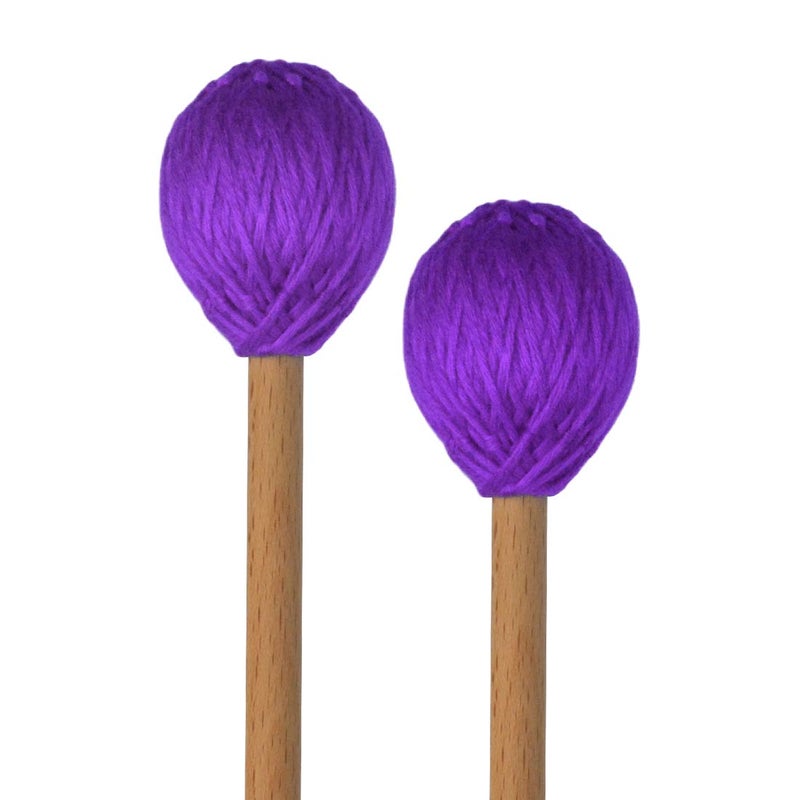 Yolyoo Medium Hard Yarn Head Keyboard Marimba Mallets with Maple Handles,Pack of 2 Blue (Purple) - Image 1